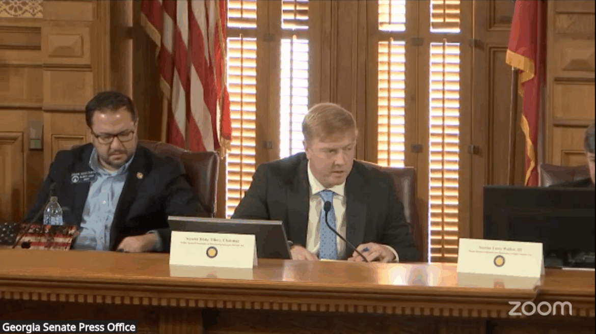 Screenshot of a Georgia state senate meeting