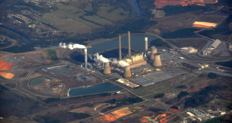 Aerial view of a Georgia power plant in Cartersville