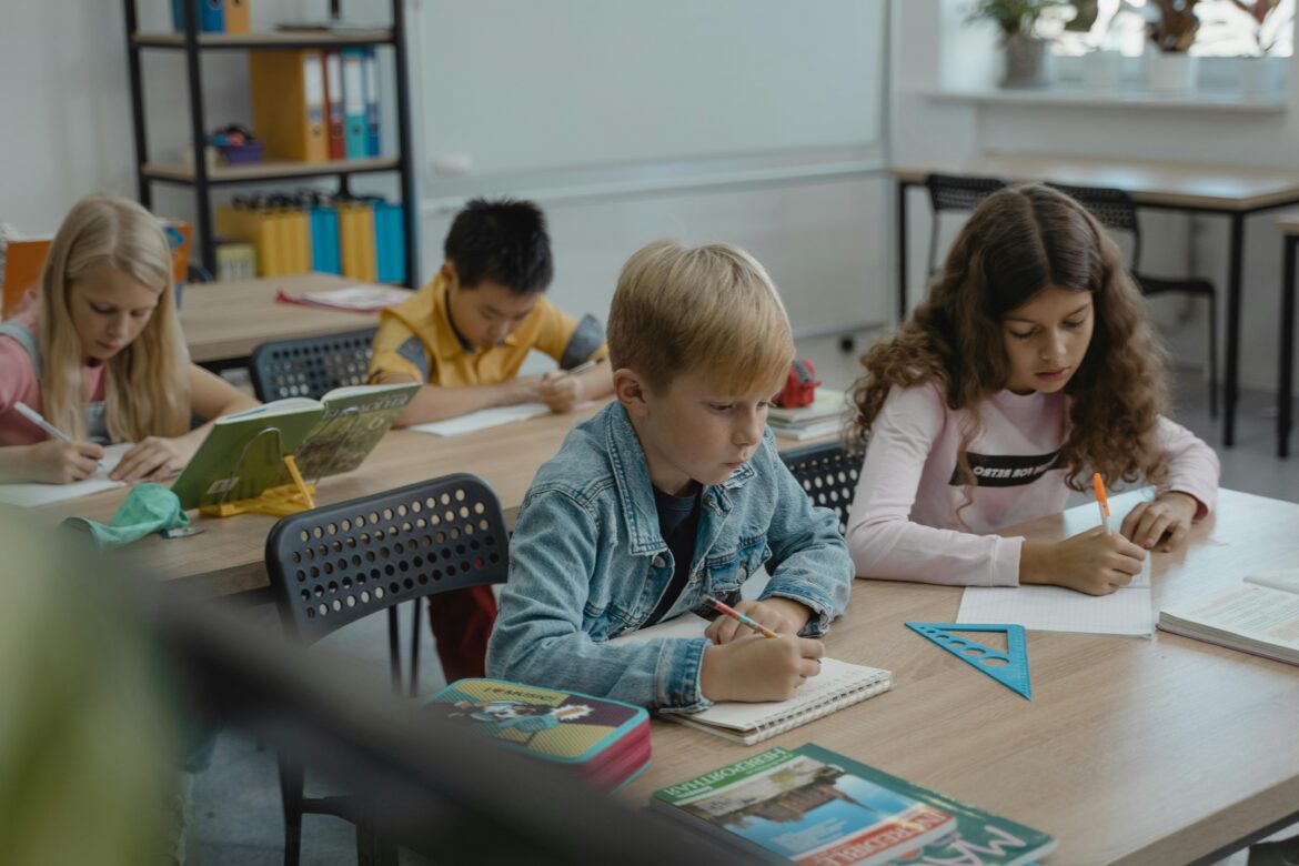 Elementary students in a classroom.