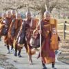 Buddhist monks, rescue dog draw crowds in Metro Atlanta Walk for Peace