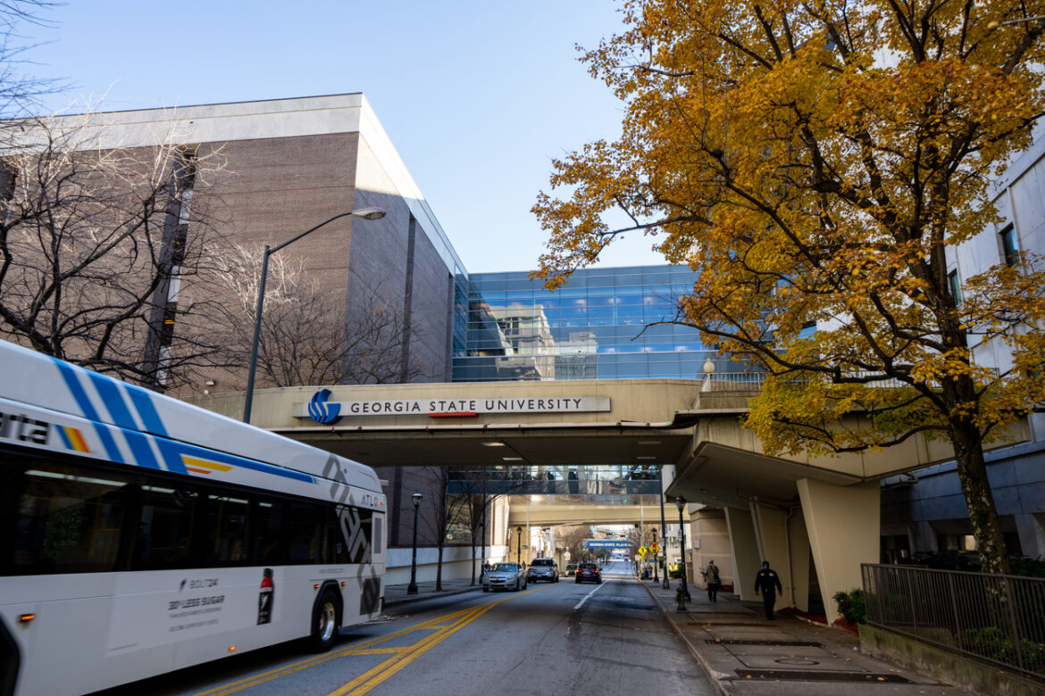 Atlanta, GA, USA - December 10, 2020: Photo of Georgia State University Building campus Atlanta GA