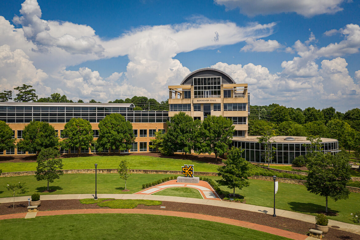 A sky view of Kennesaw State University, located just 15 miles outside of Atlanta.