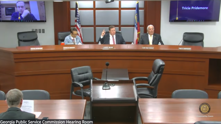 The Georgia Public Service Commission begins its administrative session on Feb. 18. Credit: Georgia PSC Livestream.