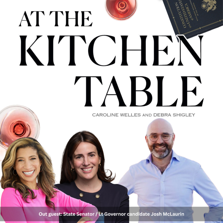 State Senator Josh McLaurin joined Caroline and Debra at the kitchen table.