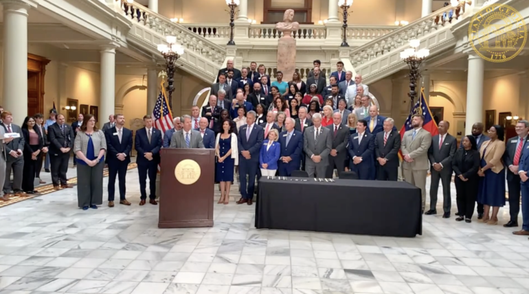 Gov. Brian Kemp speaks at the state Capitol Monday before signed workforce development bills. Credit: Office of Georgia Governor Brian P. Kemp.