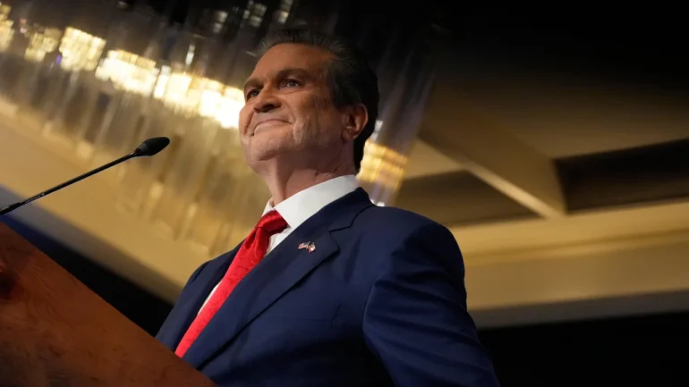 Rick Jackson, candidate for Georgia governor, standing at a podium