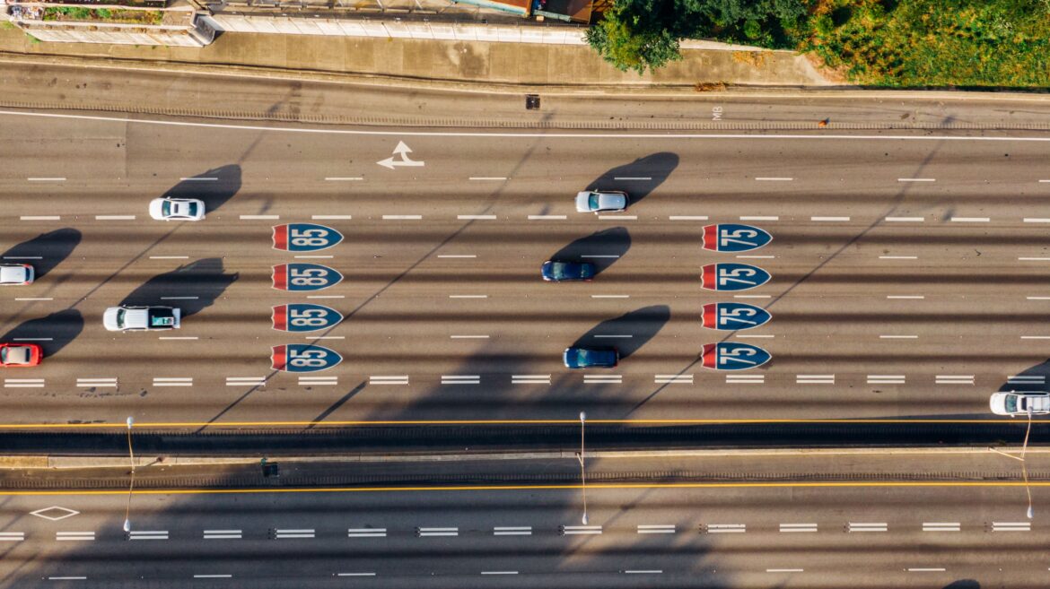An aerial view of Interstate 75